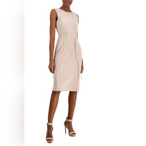 Anne Klein Womens Pleated Tie-Waist Midi Ballet 2  LTpink.